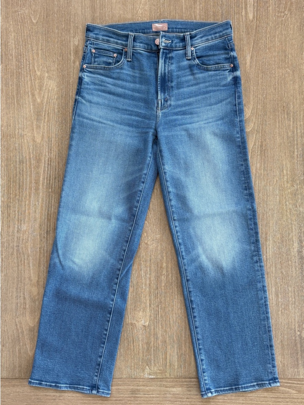 MOTHER jeans, The Mid Rise Rambler Zip Ankle, “out of the blue”